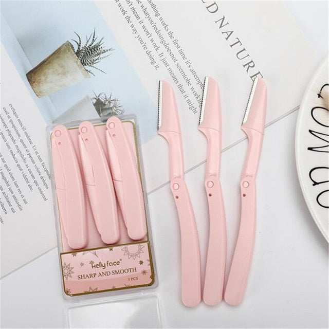 Portable Eyebrow Razor Hair Trimming Tool 10pcs Primadonn Beauty